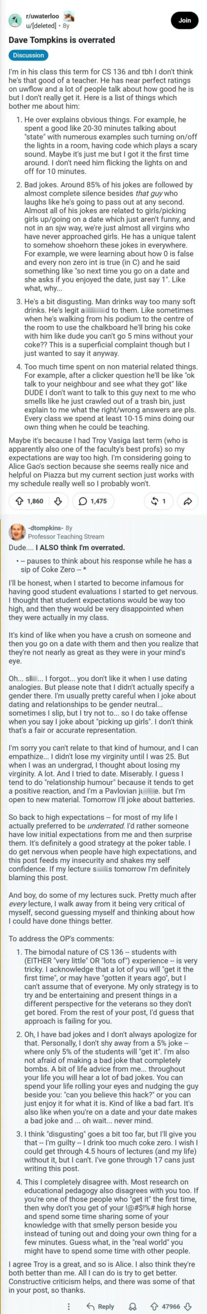 Screenshot of a Reddit comment discussing a humorous situation.