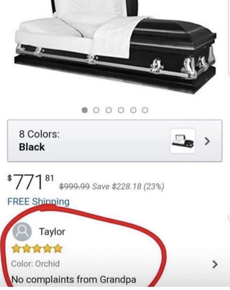 Coffin with white interior and black exterior, on a white background.