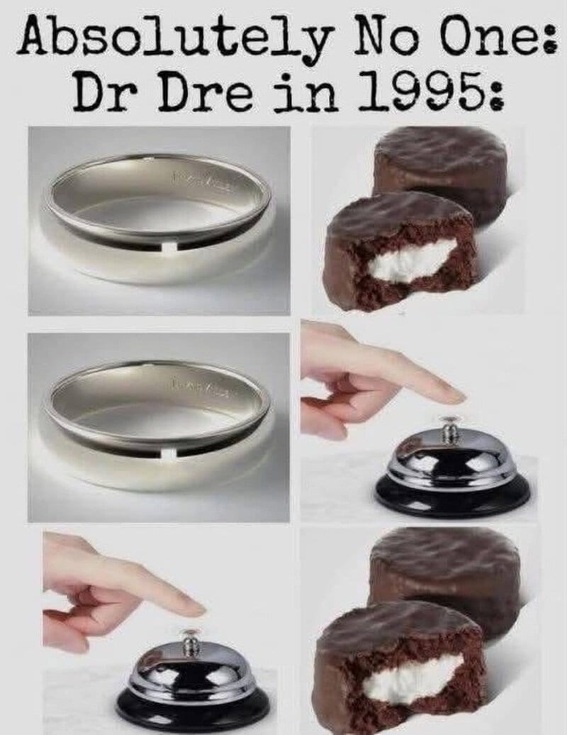 Dr. Dre in 1995 with a silver bell and chocolate treats.