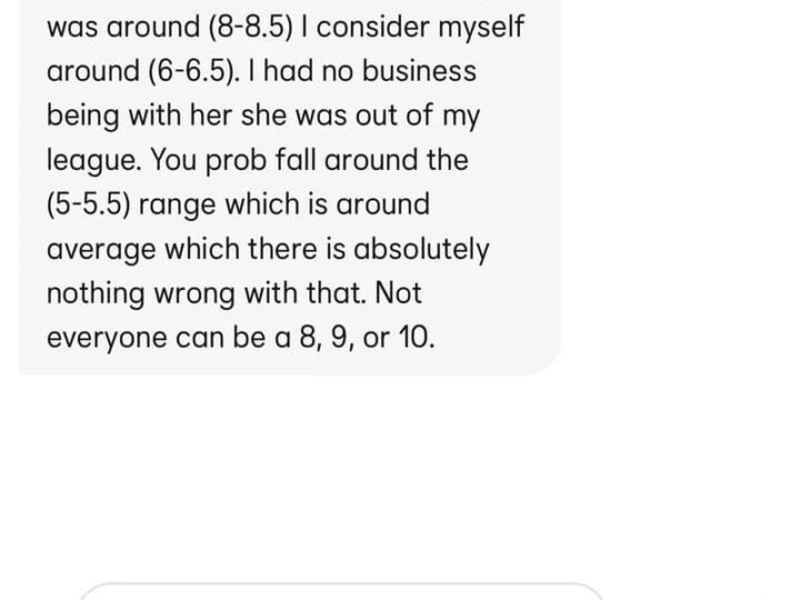 Text discussing dating in the same league and rating ranges.