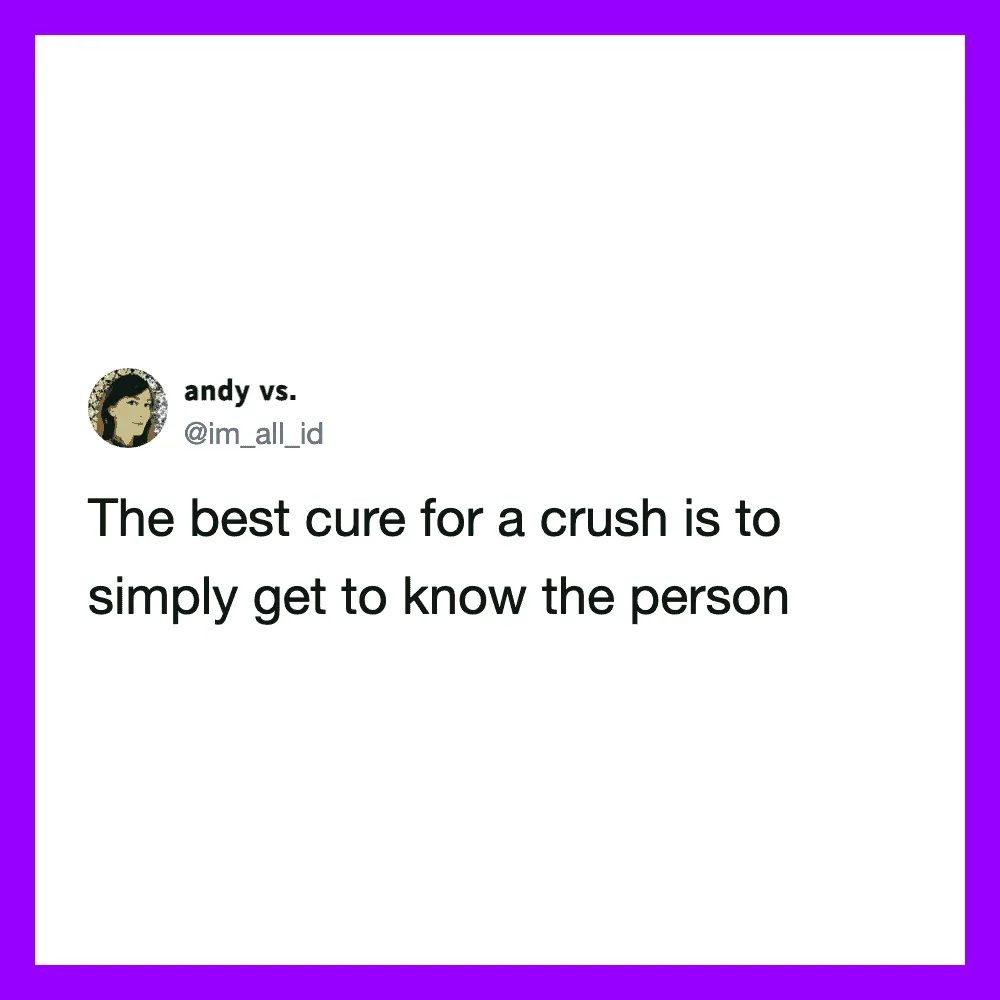 Twitter post by andy vs. about getting to know a crush.