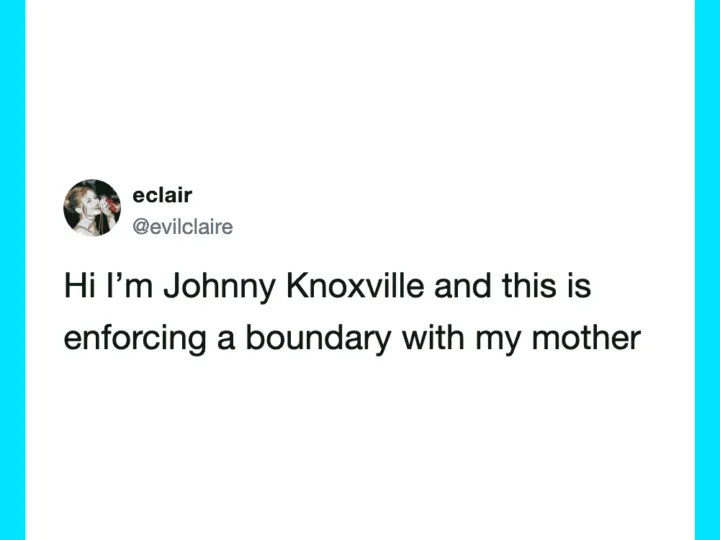 Hi I'm Johnny Knoxville and this is enforcing a boundary with my mother.