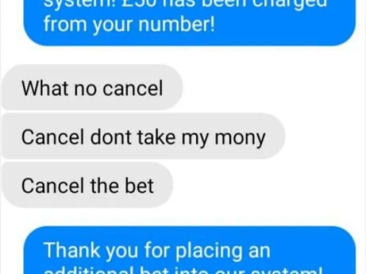 Screenshot of scam messages about package delivery and online betting charges.