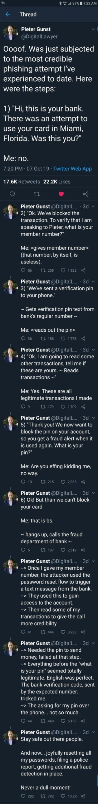 Screenshot of scam message conversation with suspicious links and requests.