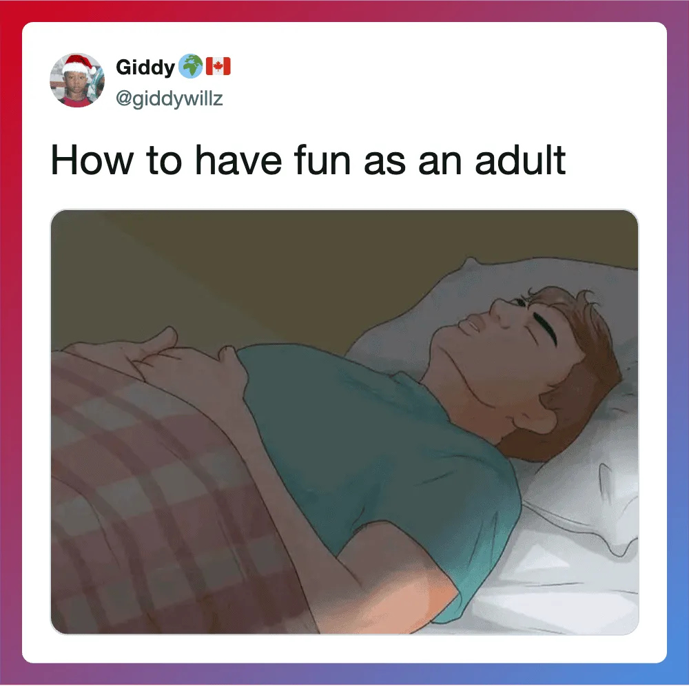How to have fun as an adult with a person sleeping peacefully in bed.