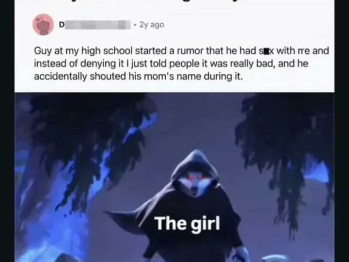 A dark animated scene with a girl in a hooded cloak, holding a sickle, with the text 'The girl'.