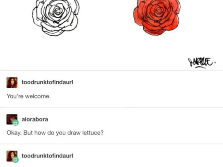 How to draw a rose: Step 1 draw a lettuce, Step 2 paint in red, Step 1 draw a rose, Step 2 paint in.