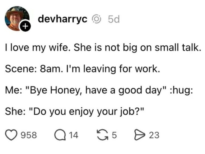 A couple sharing a heartfelt moment in the morning before leaving for work.