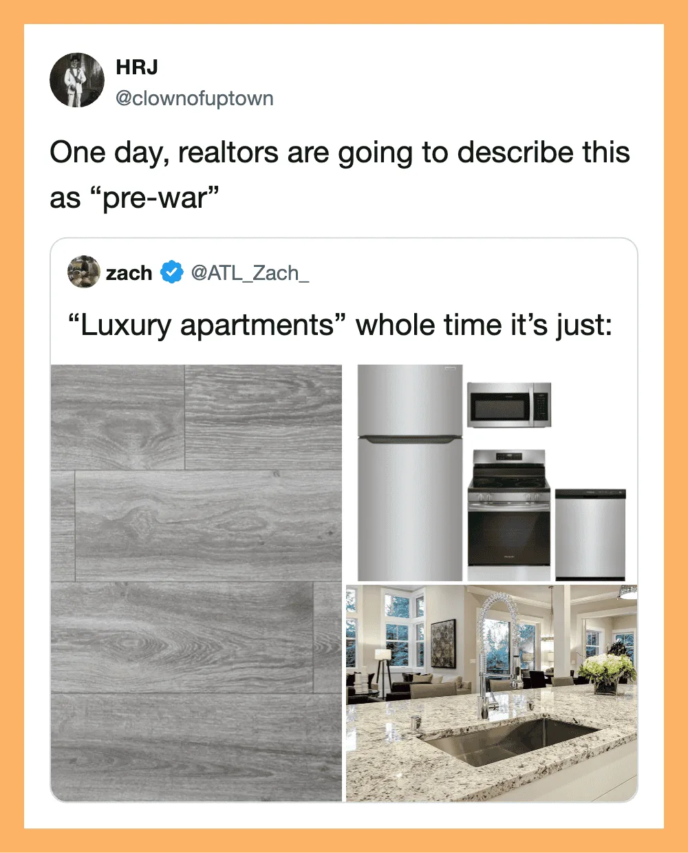 Realtors call it pre-war, but it's just luxury apartments with modern appliances and interiors.