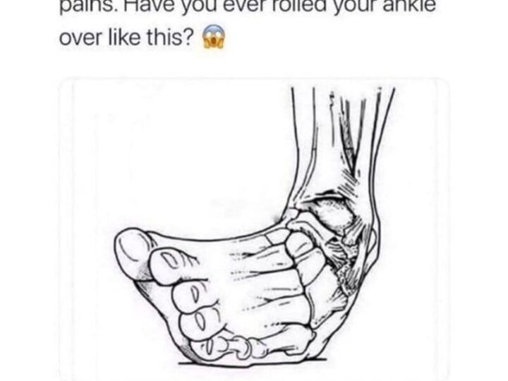 Drawing of a hand holding an ankle, illustrating period pain.